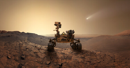 Crédence de cuisine Nasa Rover Perseverance sur sol martien  © Tryfonov