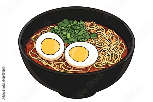 Obraz na płótnie Bowl of ramen with soft boiled egg. w salonie
