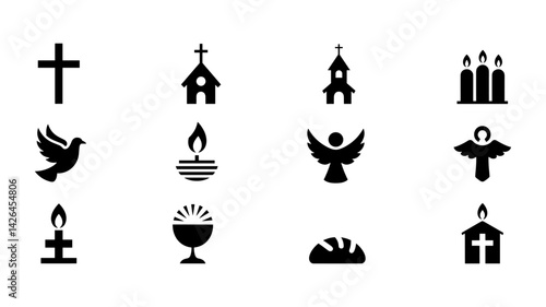 Sacred Icons: A collection of religious symbols, each telling a story of faith and spirituality, artfully captured in a display that reflects the solemnity and reverence