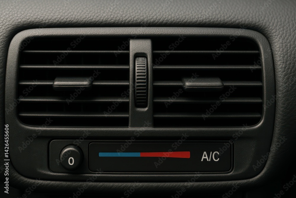 Close-Up View of Car Air Conditioning Vent Control Panel Close-Up View of Car Air Conditioning Vent Control Panel