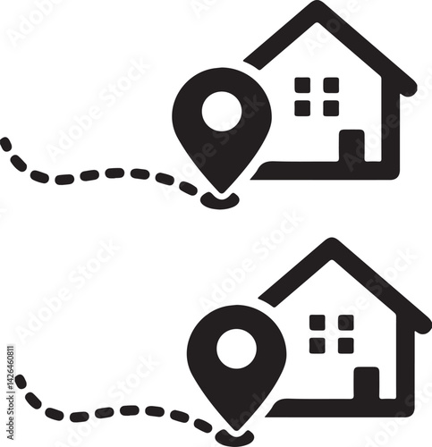 home with location icon