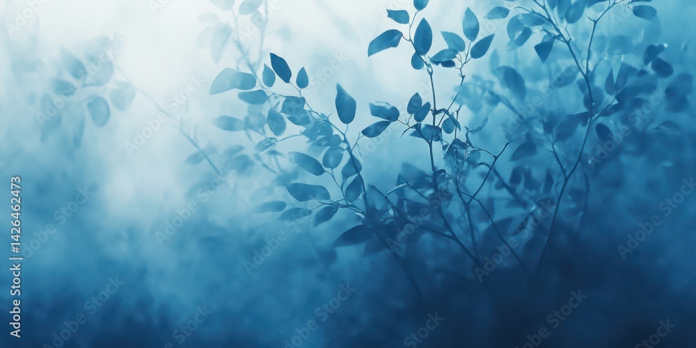 Misty blue foliage in tranquil atmosphere