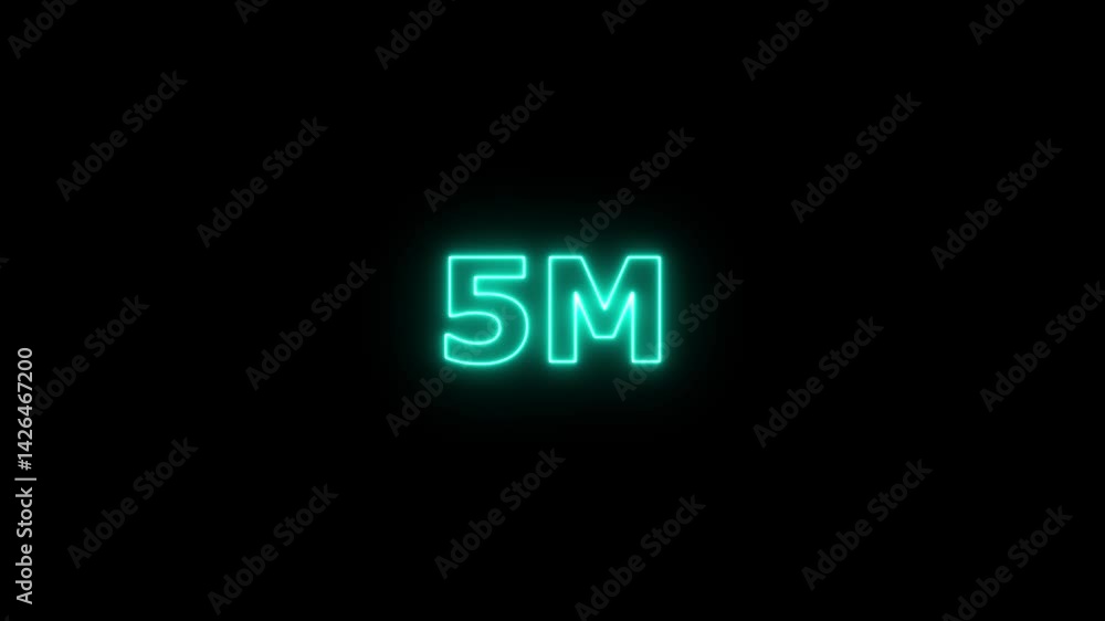 5M text front animation on isolated black background. 5M followers numbers.Special 5M user goal celebration for five million social media friends, fans or subscribers. Celebrate with your fans 5M text front animation on isolated black background. 5M followers numbers.Special 5M user goal celebration for five million social media friends, fans or subscribers. Celebrate with your fans