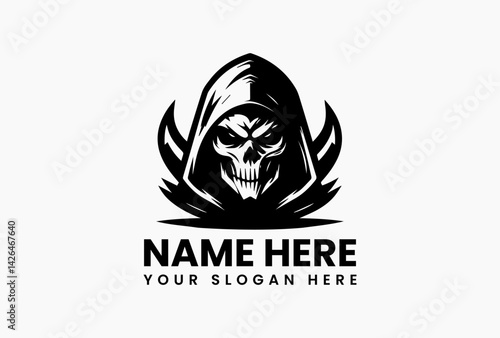 Bold Black Raider Graphic. Edgy Warrior Design
