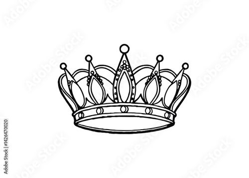 Silhouette of ceremonial crown isolated on a white background