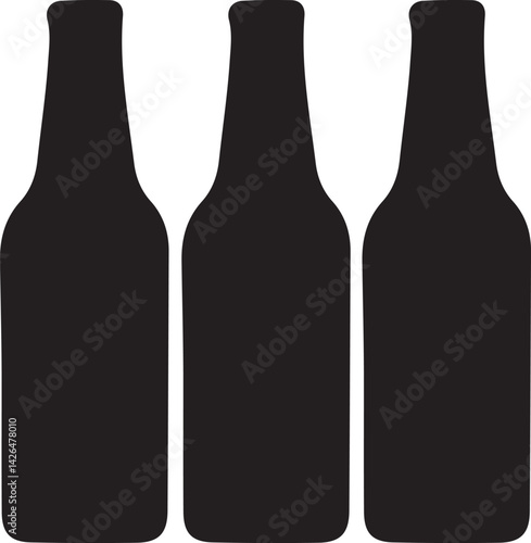 Silhouette Beer Bottles Set