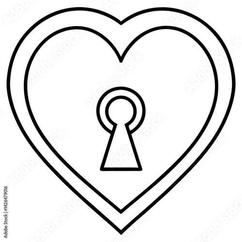 Heart Unveiled Keyhole Line Art Masterpiece