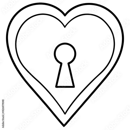 Heart Unveiled Keyhole Line Art Masterpiece