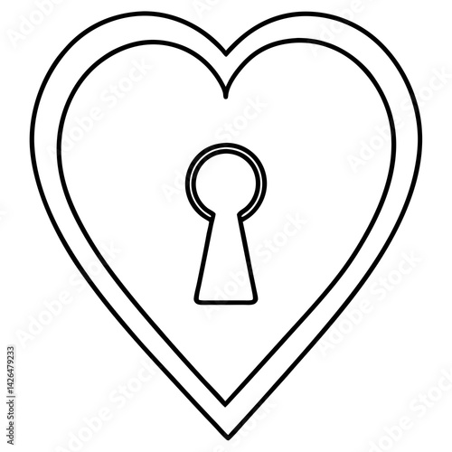 Heart Unveiled Keyhole Line Art Masterpiece