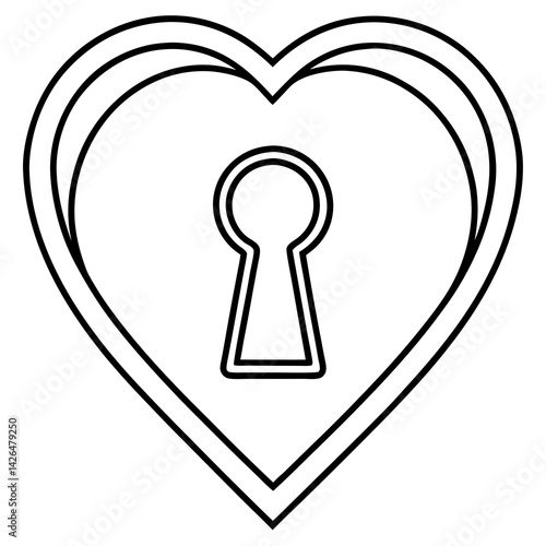 Heart Unveiled Keyhole Line Art Masterpiece
