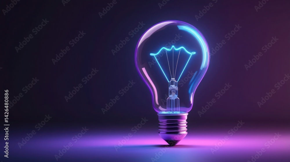 light bulb with purple and blue light light bulb with purple and blue light