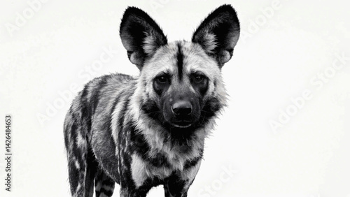 Echoes of the pack african wild dog isolated watercolor vector illustration svg 
