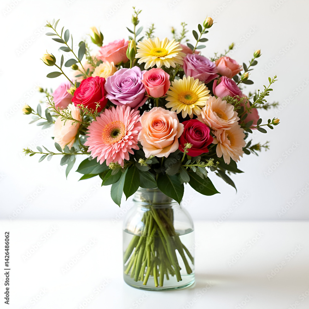 Fototapeta premium bouquet of flowers in vase