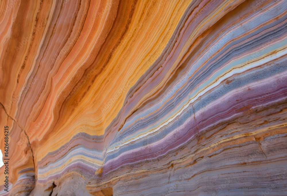 Obraz premium Multicolored Geological Layers in Desert