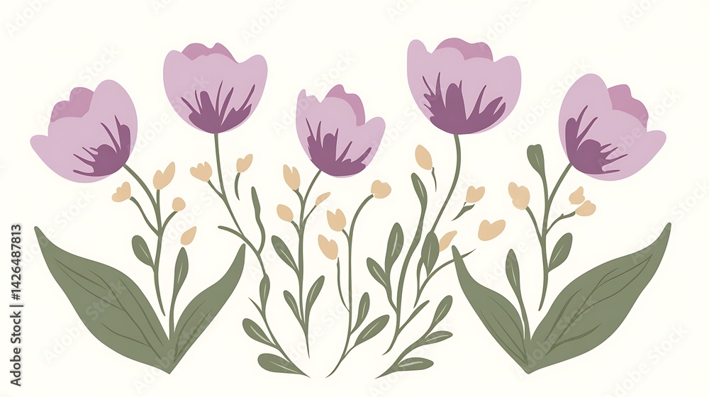 custom made wallpaper toronto digitalPurple Tulips Floral Arrangement.