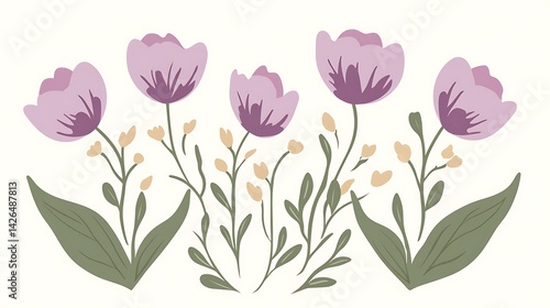Wallpaper Mural Purple Tulips Floral Arrangement. Torontodigital.ca