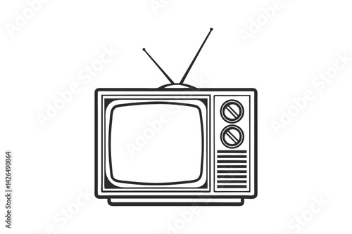 Retro Television Icon: Classic Analog Media Symbol