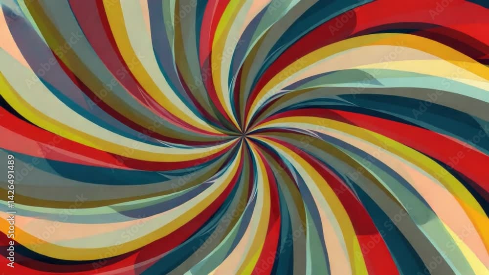 Colorful Abstract Spiral Design with Vibrant Stripes and Curves in Bold Modern Style Colorful Abstract Spiral Design with Vibrant Stripes and Curves in Bold Modern Style