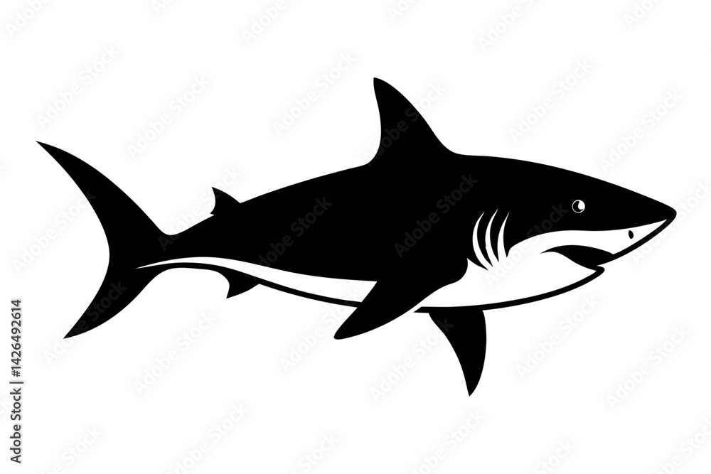 Fototapeta premium shark sihouette black vector