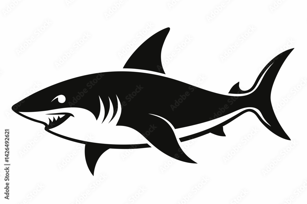 shark sihouette black vector shark sihouette black vector