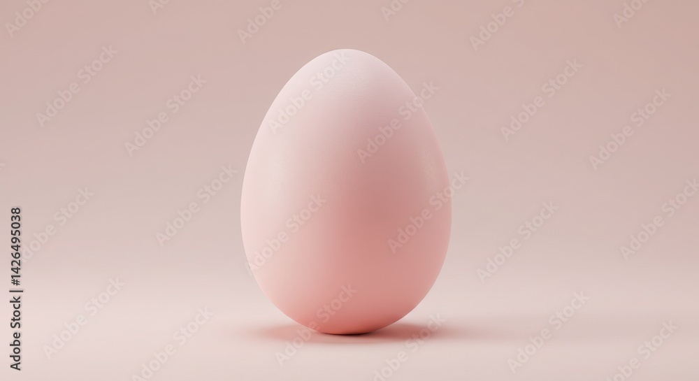 A single pink easter egg on a matching pink background A single pink easter egg on a matching pink background