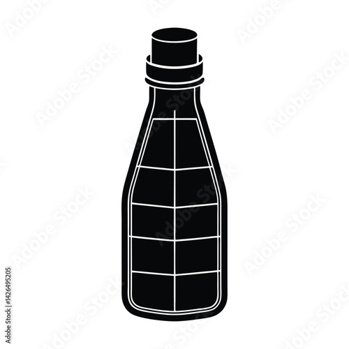 Water bottle with solar top on white background