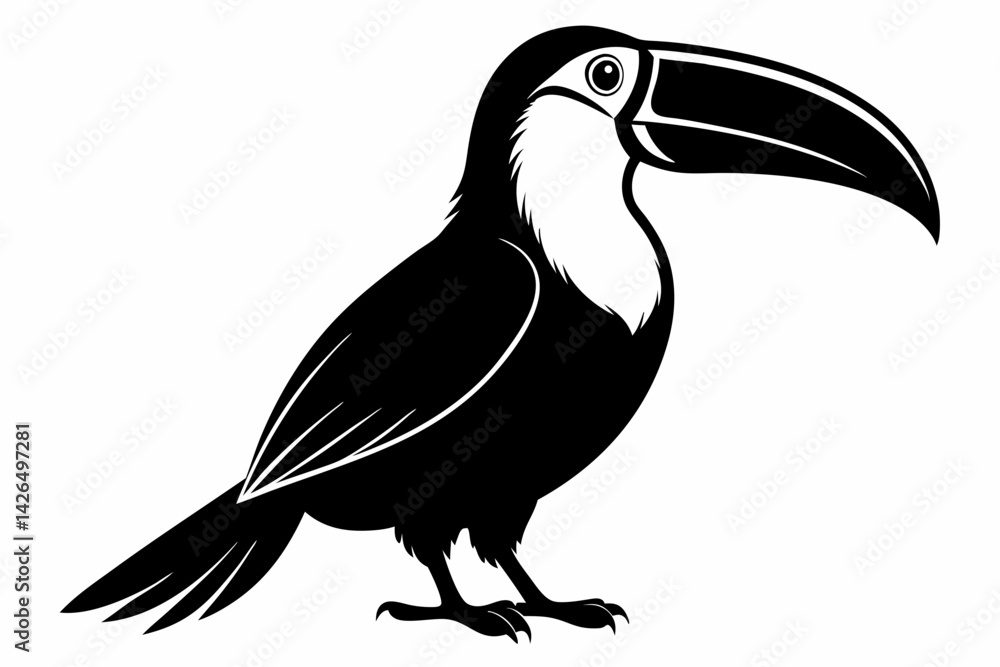 Obraz premium toucan sihouette black vector