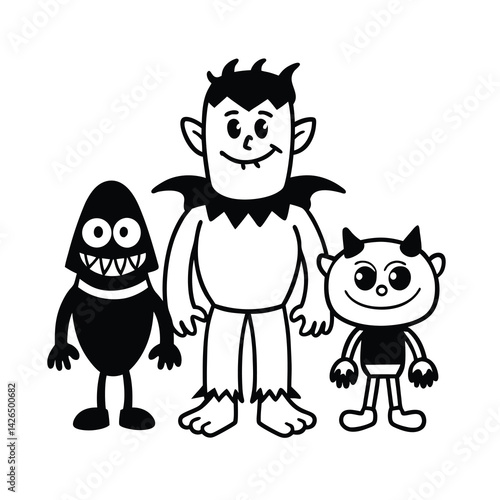 monster mash on white background 