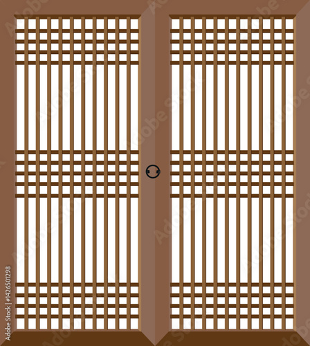 옛날한옥에 쓰이는 나무로 만든 문