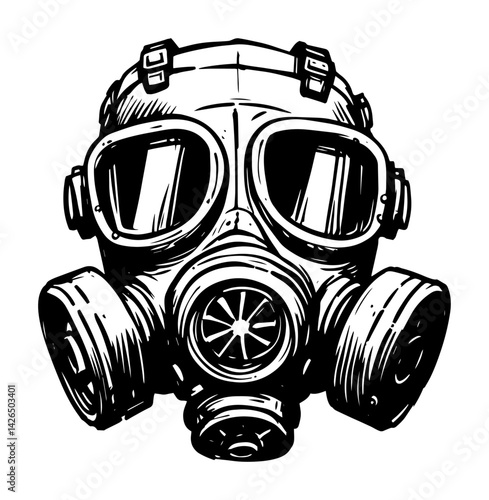 gas mask sketch vector illustration