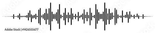 sound wave audio waveform sketch vector illustration