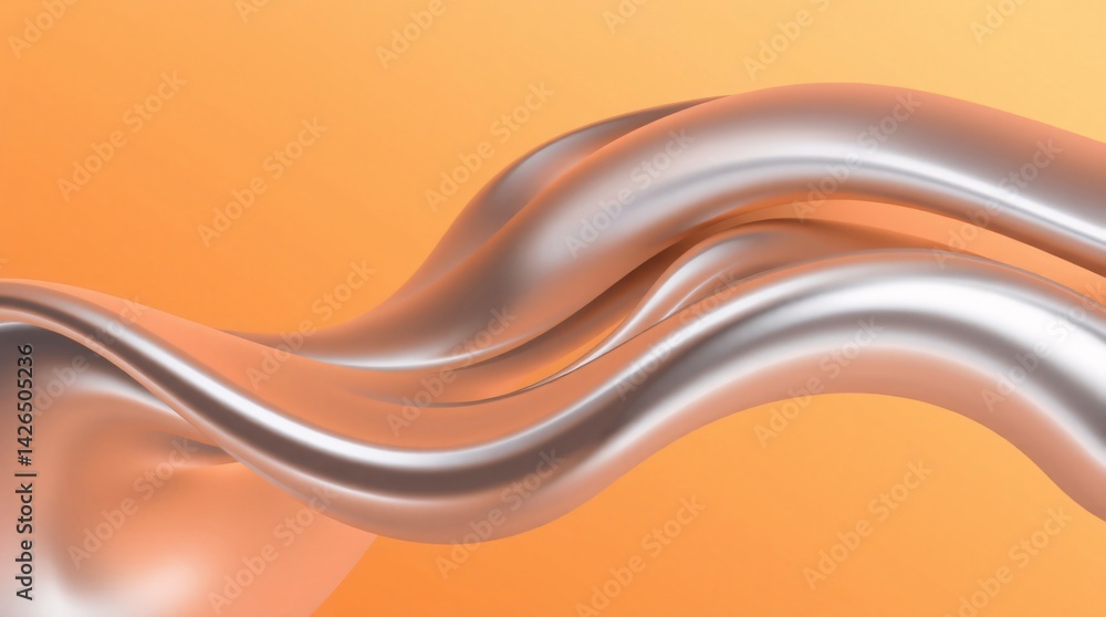 Obraz premium Abstract Flowing Metallic Waves