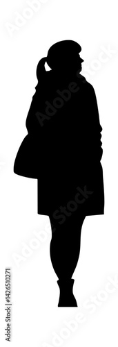 Silhouette of a confident woman standing tall, exuding strength and poise, against a minimalist backdrop.