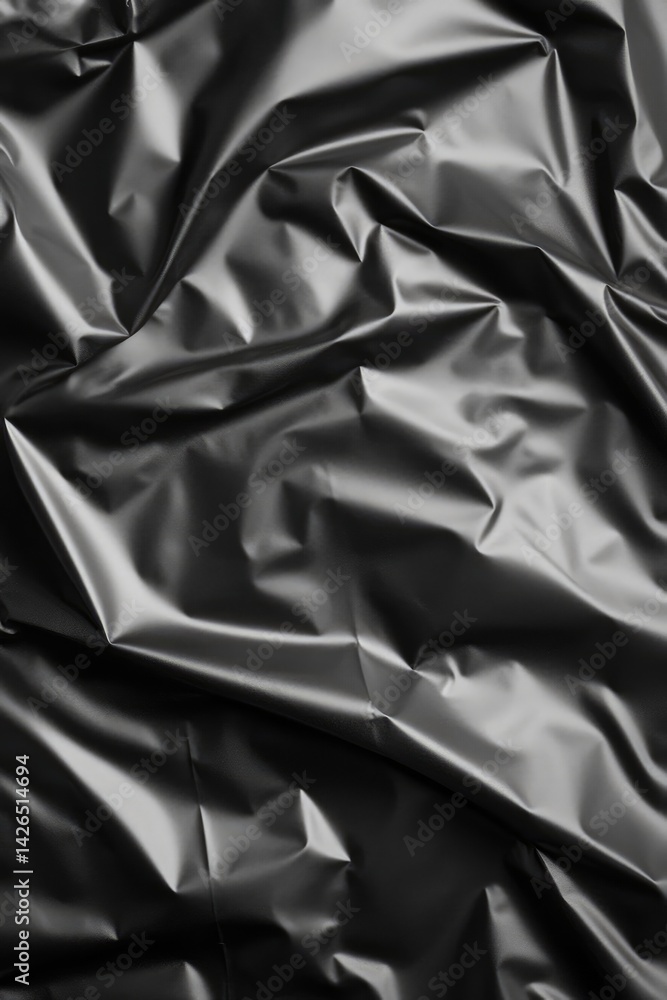 Obraz premium Dark Glossy Crumpled Plastic Texture