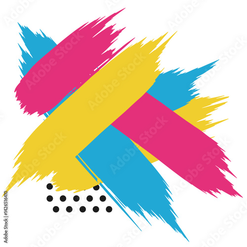 Colorful paint strokes in artful arrangement