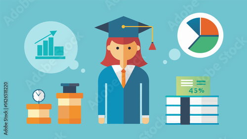 A comparative chart displaying the impact of student debt on different professions or fields of study emphasizing how certain degrees may lead to. Vector illustration