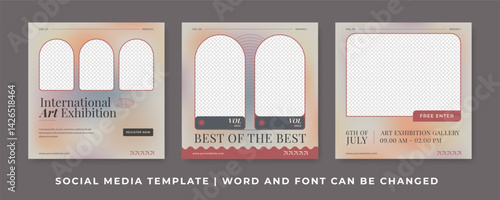 Social media template elegant and vintage layout. Ideal for cultural or gallery promotions.