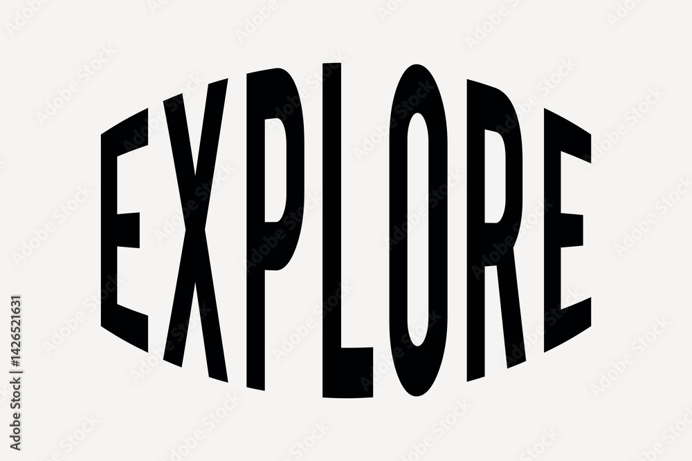 Obraz premium Explore word, retro typography vector