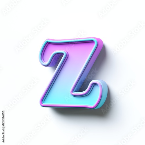 Obraz na płótnie Pink blue gradient cartoon font Letter Z 3D w salonie