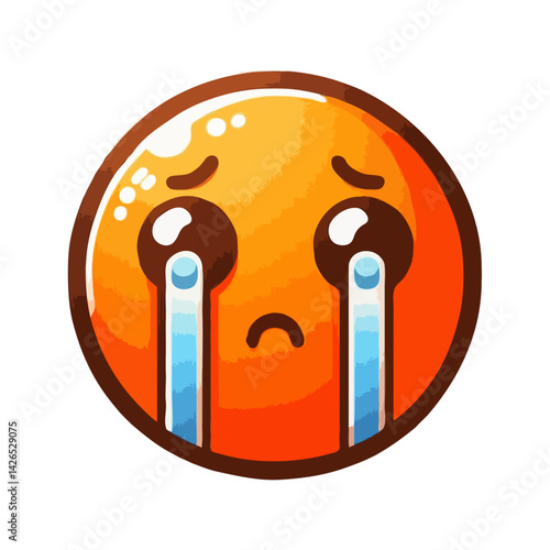Crying Emoji Isolated on White