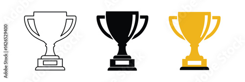 Trophy Cup icon vector illustration. Trophy Cup symbol line, fill, and color icon for graphic and web design collection