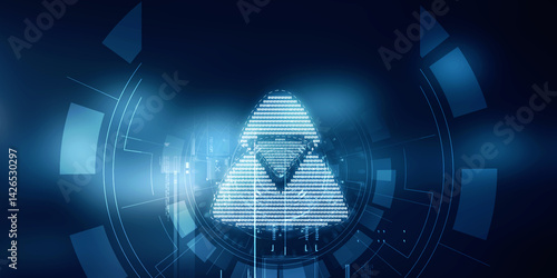 

2d illustration Cyber crime and internet privacy hacking. Network security, Cyber attack, Computer Virus, Ransomware, and Malware Concept

