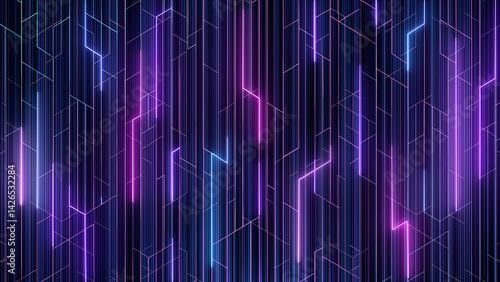 Neon Lines Falling Loop Background