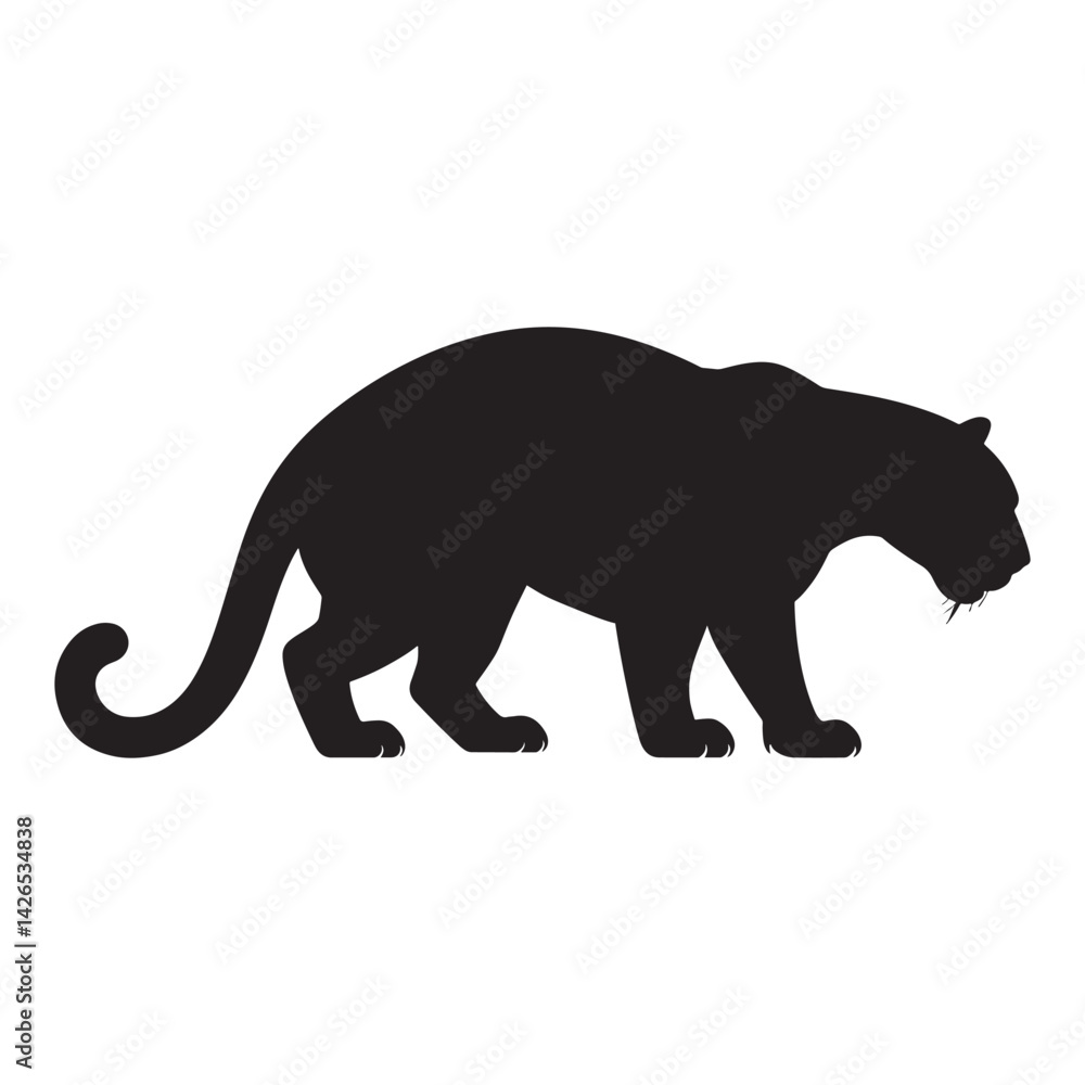 Obraz premium Silhouette of a Panther - Wild Animal Illustration