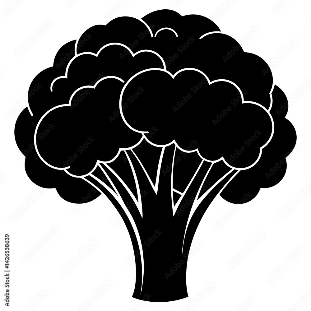 Broccoli Vector Illustration – High-Quality AI Design File on White Background Broccoli Vector Illustration – High-Quality AI Design File on White Background