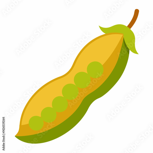 Chickpea pod 
 with white background 