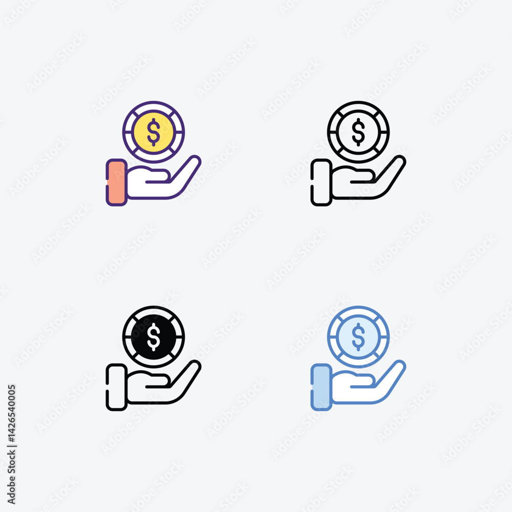 Hand icons set in different style vector stock illustration Hand icons set in different style vector stock illustration