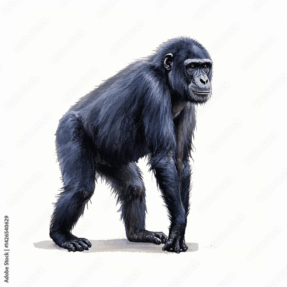 Fototapeta premium Congo canvas bonobo isolated watercolor vector illustration svg