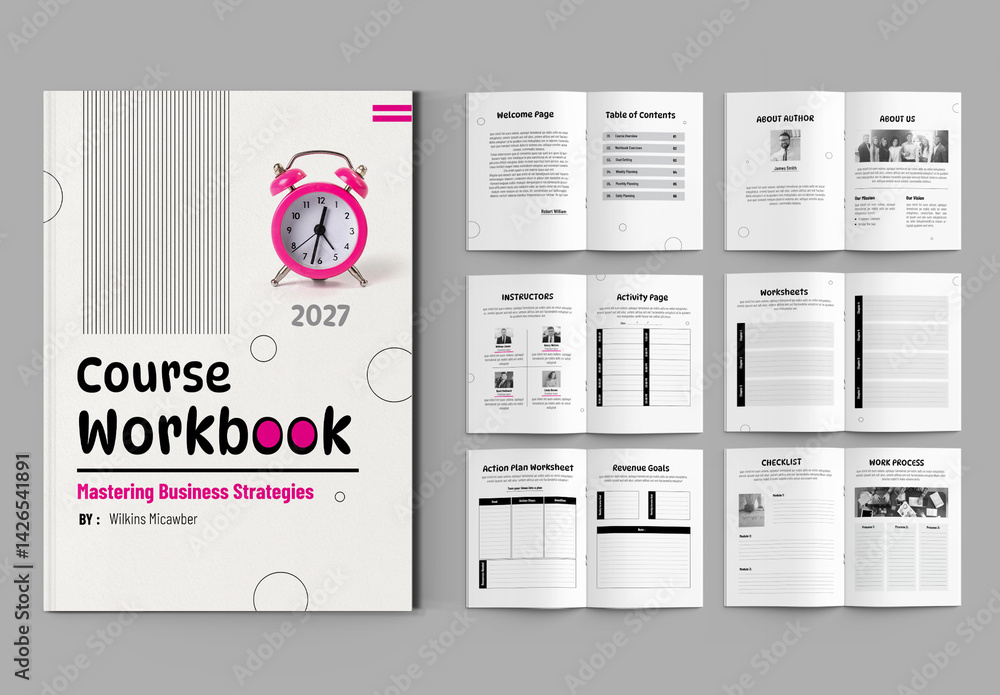 Course Workbook Template Layout Stock Template | Adobe Stock