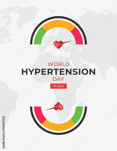 World hypertension day May 17th vector illustration